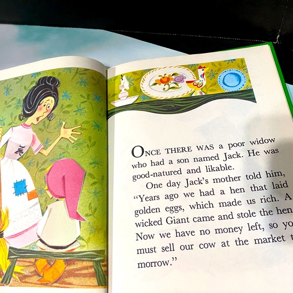 FAIRY TALE VINTAGE 60s JACK AND THE BEANSTALK HARDCOVER RETOLD ENGLISH STORYBOOK - Picture 5 of 15